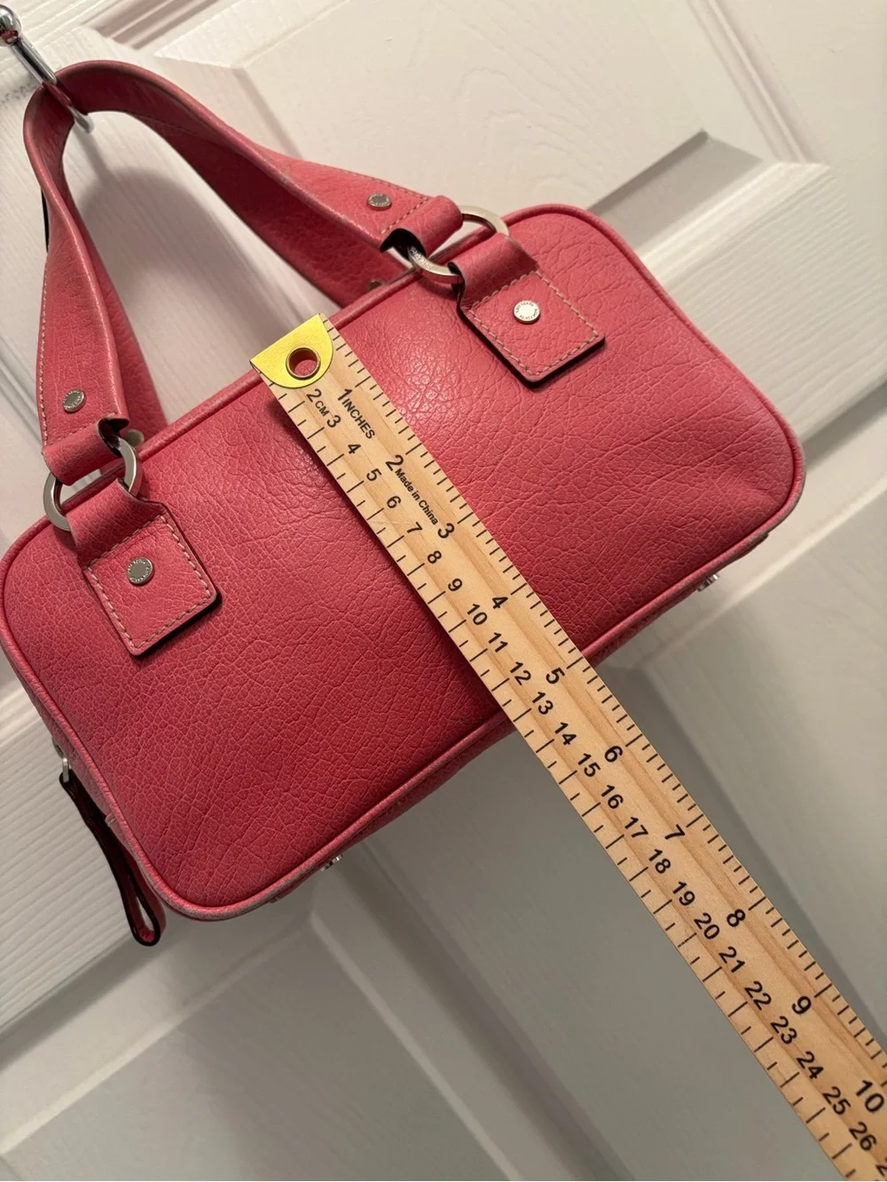 Kate Spade New York Pink Pebbled Leather Mini Satchel Bowler Bag